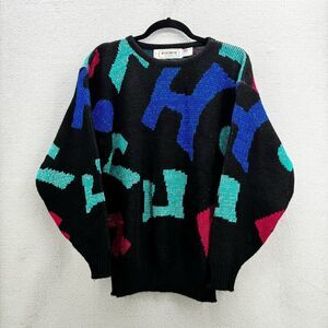 Vintage Western Connection Womens Made in Britain Geometric Print Sweater Large